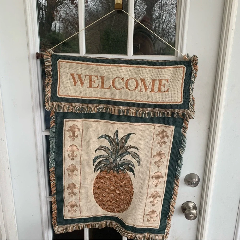 Welcome Pineapple Tapestry Wall Hanging Throw Afghan